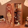 Support de Livre en Bois 3D Puzzle Bricolage Maison de poupée bibliothèque Serre-Livres en Bois Livre Coin insérer décor créa