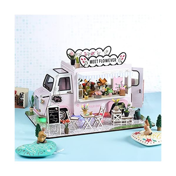 Jeanoko Kit de Maison de Poupée Miniature Bricolage 1:24 échelle Maison de Poupée Puzzle Jouet pour la Fête à la Maison Diver