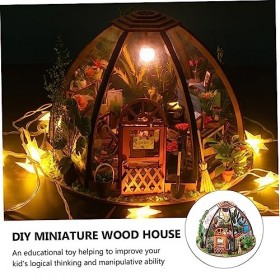 SAFIGLE 1 Jeu Serre Ciel Étoilé Cottage Modèle De Maison De Poupée Lumineuse Puzzle Lumineux 3D Allumer Jouets Miniatures Kit