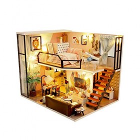 luckiner Kit de meubles miniatures en bois pour chambre de poupée fait à la main