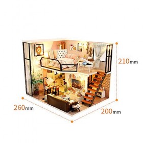 luckiner Kit de meubles miniatures en bois pour chambre de poupée fait à la main