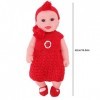 Miskall Poupée de Simulation, 42cm Baby Dolls Full Body Pull Rouge Poupée de Simulation réaliste avec Corps de vêtements Amov