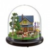 Tarente Bricolage Doll House Music Box Miniature DIY Kit Maison avec LED Couverture Transparente Light Manor 