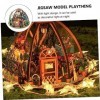 Toyvian 1 Ensemble Chalet À Effet De Serre Puzzles en Bois Brillant À Lèvres Kit Enfants Jouets en Bois Miniature avec des Me