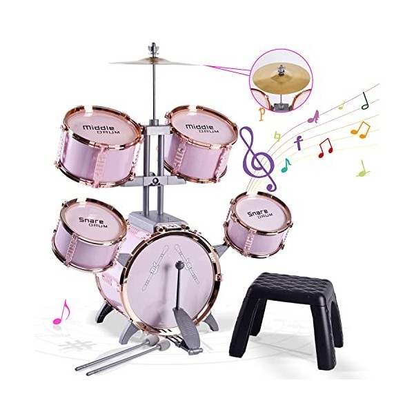 SZJYMY Ensemble de Tambour pour Enfants kit de Batterie de Jouets musicaux pour Les Tout-Petits du Tambour de Jazz - Rock Jaz