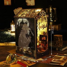 Cuteefun Kit Maison Poupee DIY, Insert Détagère à Livres DIY, Mini Maison de Poupée DIY, Book Nook Décoratives Cadeau danni