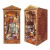 Kit de Coin de Livre Bricolage-Maison de poupées Miniatures avec Meubles et lumière LED, Serre-Livres dart en Bois Puzzle 3D