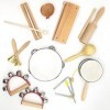 L&M Ensemble dinstruments de musique en bois pour bébés et tout-petits 16 pièces – Tambourin triangulaire maracas