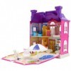 NAMOARLY Salle De Jouets Meubles De Maison De Poupée Princesse Kit De Château Pop-Up Bâtiment De Jardin De Fleurs Jouet Poupé