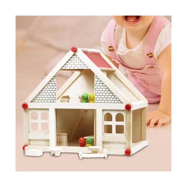 Oshhni Maison de poupée pour Enfants, Bricolage, Kits Miniatures, Cadeau, Ensemble de Jeu en Bois, poupée en Bois, Jeu de Sim