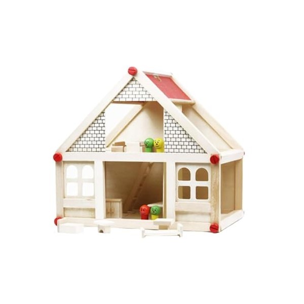 Harilla Maison de poupée pour Enfants avec Cadeau de Meubles, Kits de Maison en Bois de Bricolage Classique et Miniature, Min