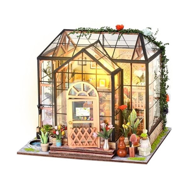 Kit maison de poupée à faire soi-même 1:24 - Maison de poupée miniature avec meubles en bois - Puzzle en bois 3D - Maison de 