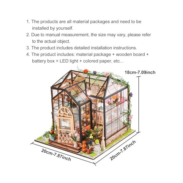 Kit maison de poupée à faire soi-même 1:24 - Maison de poupée miniature avec meubles en bois - Puzzle en bois 3D - Maison de 