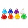 Enfants Handbells Set 8 Note Coloré Cloche À Main Instrument De Musique Jouet pour Enfants Enfants 8.5x8cm Sleigh Bells