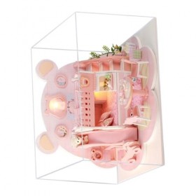 Toyvian Modèle De Maison Kit De Maison De Poupée Bricolage Mini Cadeau danniversaire Assembler Villa Cadeau danniversaire E