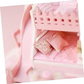 Toyvian Modèle De Maison Kit De Maison De Poupée Bricolage Mini Cadeau danniversaire Assembler Villa Cadeau danniversaire E