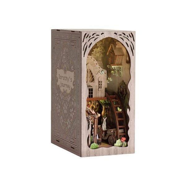 Oshhni Kits de Coins de Livres Maison de poupée Serre-Livres Bricolage Maison Miniature avec Couvercle Anti-poussière Kits de