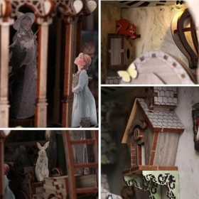 Oshhni Kits de Coins de Livres Maison de poupée Serre-Livres Bricolage Maison Miniature avec Couvercle Anti-poussière Kits de