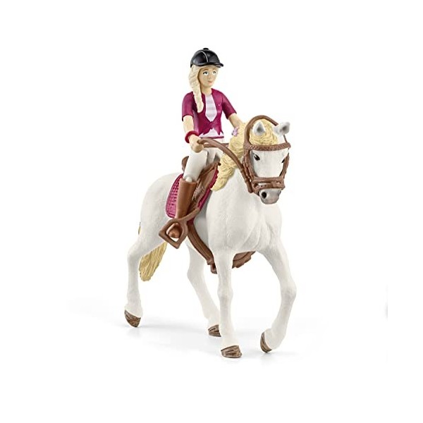 Schleich 42540 Horse Club - Cavalière Sofia et Blossom, Coffret avec 10 éléments Inclus Dont 1 Cheval andalou et sa cavalière