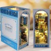 DIY Book Nook Kit,Bricolage Maison de Poupée en Bois Style de Noël Kit de Maison de Poupées Miniatures avec lumière LED,Puzzl