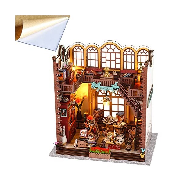 TOPBSFARNY Maison de poupée miniature en 3D avec petit kit de maison de poupée avec LED à léchelle 1:24, cadeau danniversai