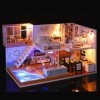 YOUCAI Maison Miniature à Construire, Kit de Maison de Poupée DIY Dollhouse en Bois comme Image 27.2 * 15 * 16.65CM