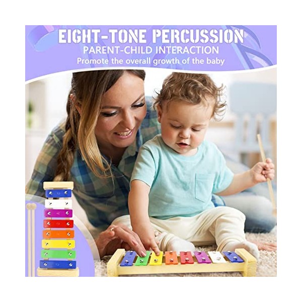 Xylophone 25 Note Percussion Bois Cadeau Éducatif Pour Adultes Et Enfants  Musique Avec 2 Baguettes