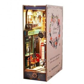 DIY Book Nook Kit,2023 DIY Mini Maisons de Poupées,Kit de Maison de Poupées Miniatures avec Lumière LED Cadeaux danniversair