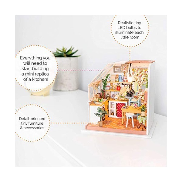 sookin PoupéEs en Bois ModèLe Kits Maison Kit Meubles Miniatures Bois Amusant CréAtif éDucatif avec des Cadeaux danniversair