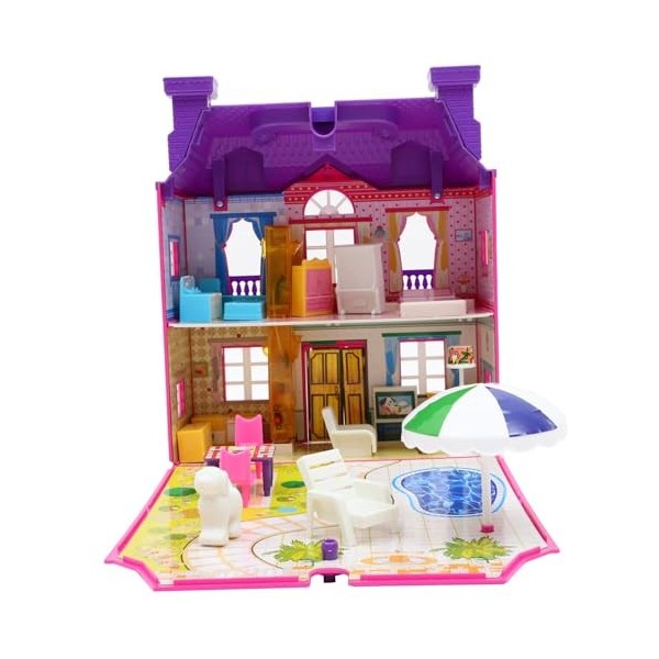 Totority Salle De Jouets La Maison Jouets pour Enfants Maison Miniature Enfants Playset Musique Jouets Cadeaux pour Son Anniv