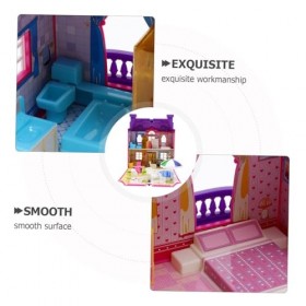 Totority Salle De Jouets La Maison Jouets pour Enfants Maison Miniature Enfants Playset Musique Jouets Cadeaux pour Son Anniv