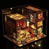 TOPBSFARNY Support de livre en bois 3D pour maison de poupée, serre-livres en bois style Cyberpunk pour adolescents et adulte