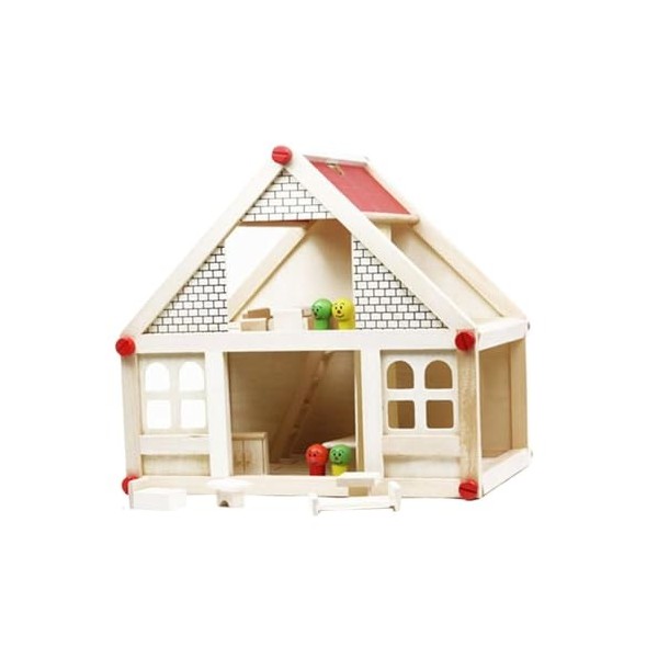 perfk Figurines de Maison de poupée en Bois 3D, Accessoires, Cadeau Classique, Jeu de Simulation, poupée en Bois pour Maison 