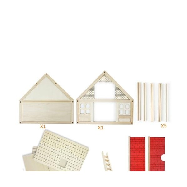 Colcolo Accessoires de Figurines de Maison de poupée en Bois 3D, Petits Kits de Mini Maison, Kits de Maison en Bois Miniature