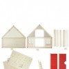 Colcolo Accessoires de Figurines de Maison de poupée en Bois 3D, Petits Kits de Mini Maison, Kits de Maison en Bois Miniature