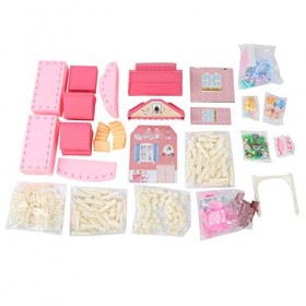 Kcabrtet Maison De Poupée Dreamhouse Pour Filles, Maison De Poupée DIY, Jouets De Construction Avec Tapis De Jeu, Lumières, M