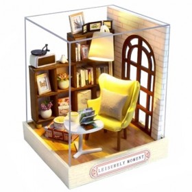 Abbaoww Maison de poupée miniature à faire soi-même - Maison de poupée créative en bois pour anniversaire, Noël, Saint-Valent