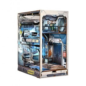 DIY Book Nook Kit Maison de Poupées Miniatures Nook Nook Puzzle 3D Livre Bois Serre-Livres dart avec lumières LED, Inserts d