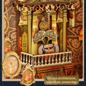 Book Nook Kit, Kit Miniature de Coin de Livre de Maison de Poupée Bricolage, Décor Dinsertion de Bibliothèque 3D avec Lumièr