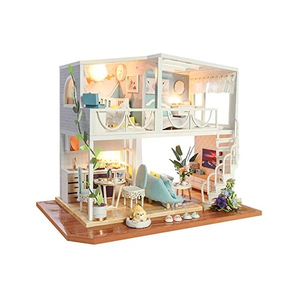 Oshhni Ensemble de Meubles en Bois pour Maison de Poupée Miniature - Accessoires Inclus