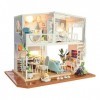 Oshhni Ensemble de Meubles en Bois pour Maison de Poupée Miniature - Accessoires Inclus