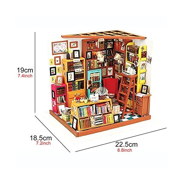 Maison de Poupée - Maison Miniature a Construire avec Meubles et LED - Maison de Poupées en Bois 3D