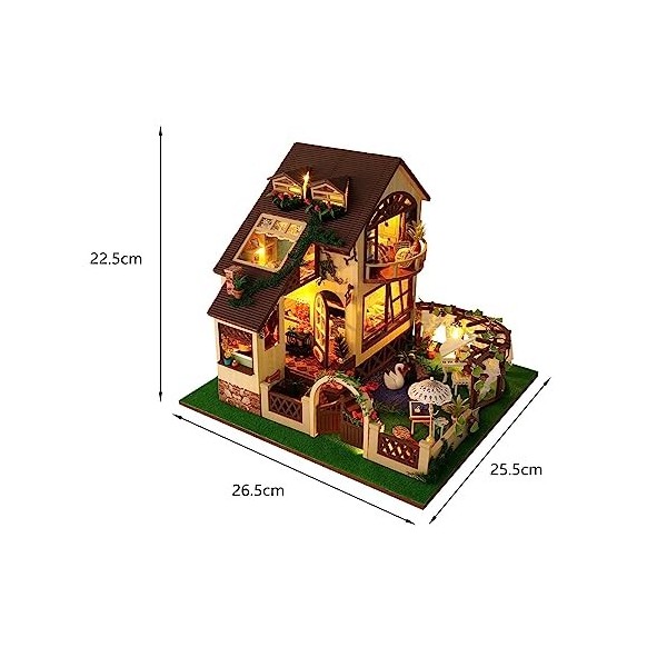 Colcolo Maison de poupée Miniature DIY Kits Modèle de Maison de poupée en Bois avec lumières Home Decor Mini modèle de Maison