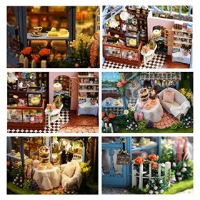 DIY Dollhouse Miniature Kit, 3D en Bois DIY Maison De Poupée Miniature Dollhouse Toy Assembly Dollhouse Toys avec Meubles et 