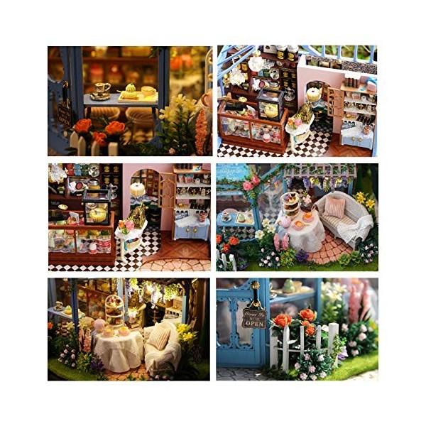 DIY Dollhouse Miniature Kit, 3D en Bois DIY Maison De Poupée Miniature Dollhouse Toy Assembly Dollhouse Toys avec Meubles et 