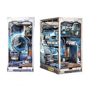 DIY Book Nook Kit Puzzle 3D Serre Livres en Bois, Book Nook Kit Maison de Poupées Miniatures Nook Nook Puzzle, Kit Maison de 