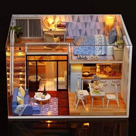 Momola Maison de poupée en Bois Meubles Fait à la Main, Maison Miniature Mini bricolage Modèle Jouets pour Enfants, Cadeau d