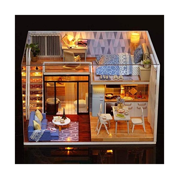 Momola Maison de poupée en Bois Meubles Fait à la Main, Maison Miniature Mini bricolage Modèle Jouets pour Enfants, Cadeau d