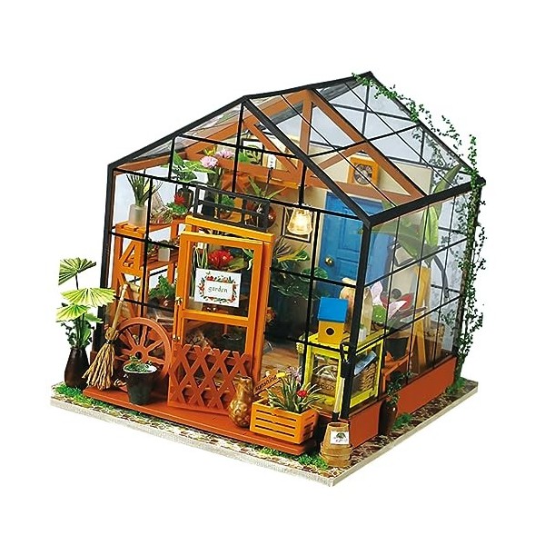 Totority 1Pc Puzzles en Bois Puzzle en Bois Miniatures Fleur en Bois Maison De Poupée Bricolage Maison De Poupée Puzzle Brico