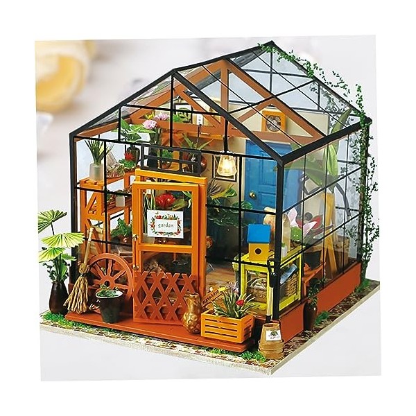 Totority 1Pc Puzzles en Bois Puzzle en Bois Miniatures Fleur en Bois Maison De Poupée Bricolage Maison De Poupée Puzzle Brico